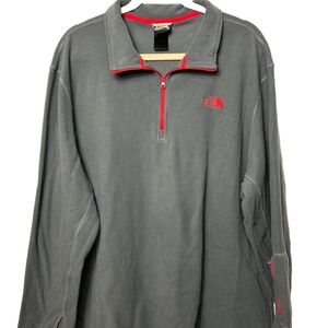 The North Face Men’s Size XXL Gray Pullover Fleece Long Sleeve Quarter Zip Top